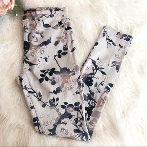 BDG {UO} Floral Grey High-Rise Twig Ankle Jeans 26